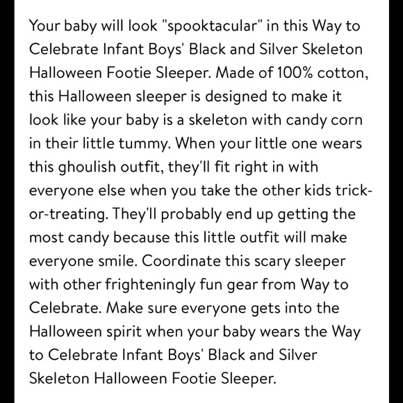 NWT Little Me Halloween Skeleton Print Sleeper 3M - Picture 4 of 5